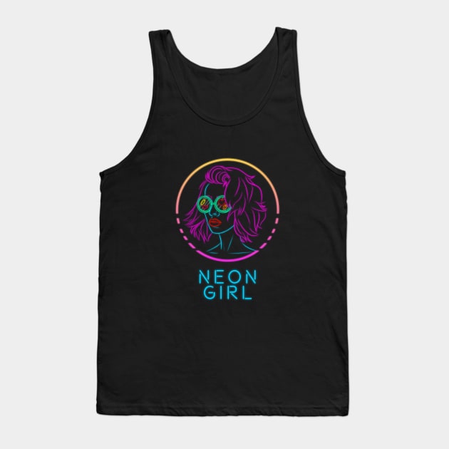 Neon Girl Tank Top by samoliver_illustrator